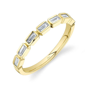 Shy Creation 14K Gold Baguette Diamond Band