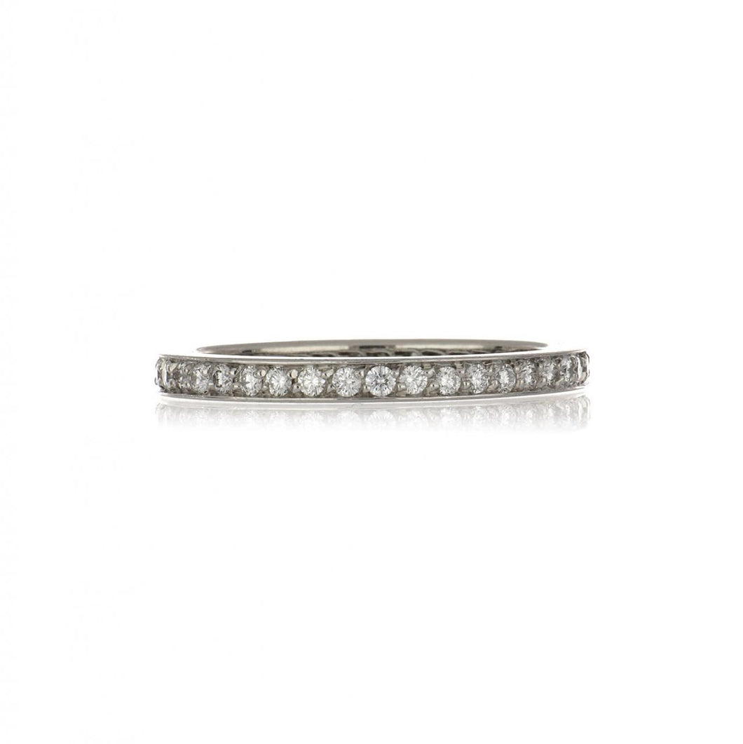 Estate Platinum Bead-Set Diamond Eternity Band