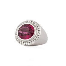 Load image into Gallery viewer, 14K White Gold Rubellite Tourmaline and Diamond Ring
