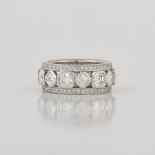 Load image into Gallery viewer, Platinum Ascher-Cut Diamond Eternity Band
