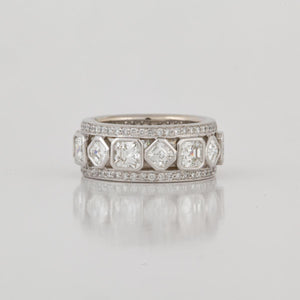 Platinum Ascher-Cut Diamond Eternity Band