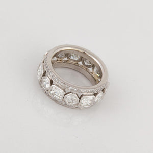 Platinum Ascher-Cut Diamond Eternity Band