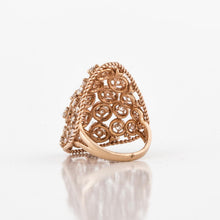 Load image into Gallery viewer, 18K Rose Gold Diamond Openwork Oval Ring
