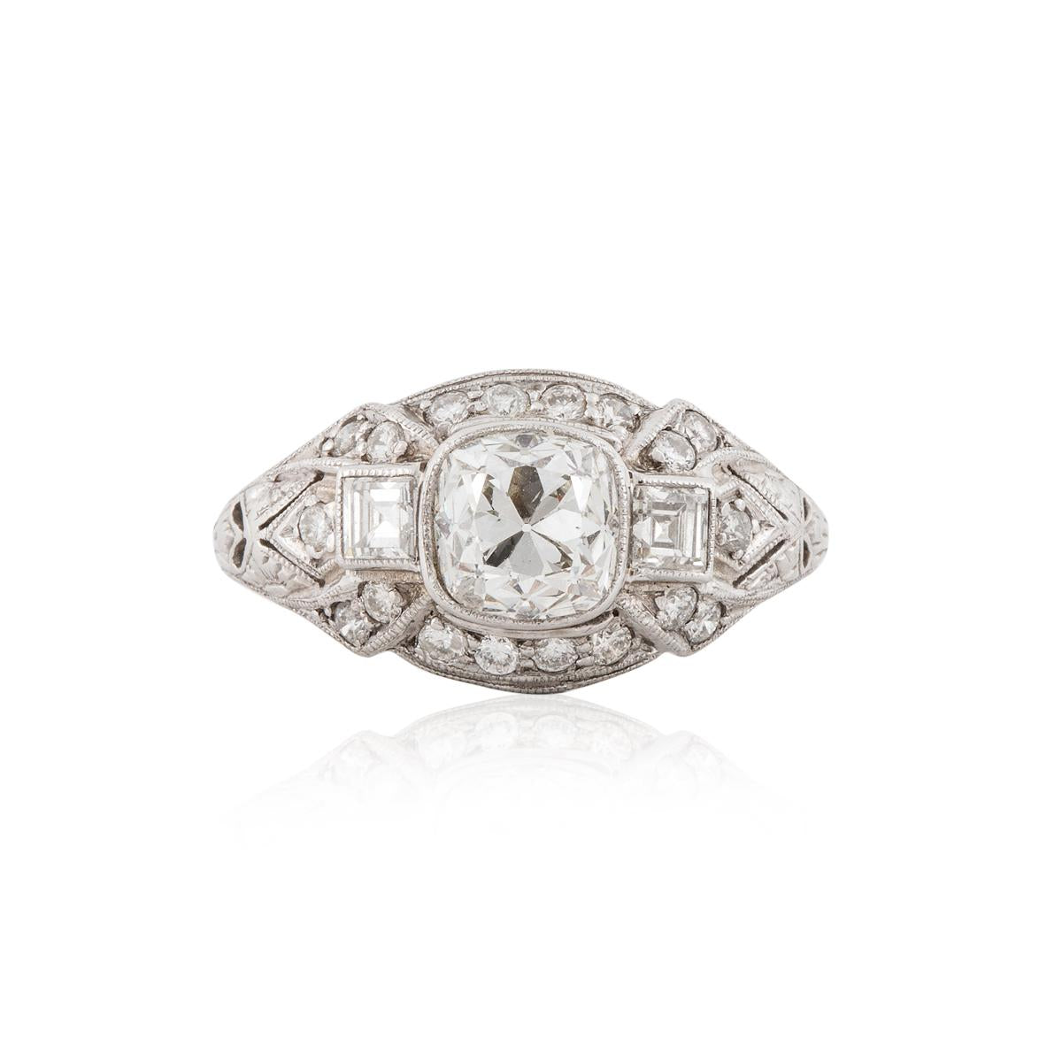 Cushion Cut Diamond Engagement Ring in Platinum — Quercus Raleigh Custom  Engagement Rings