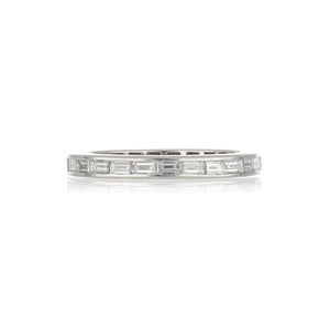 Platinum Channel-Set Baguette Diamond Eternity Band