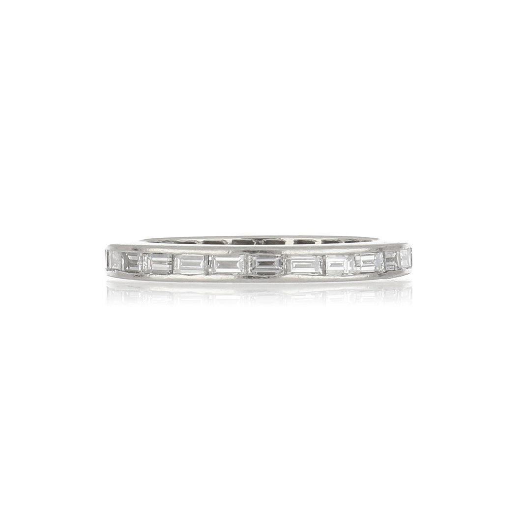 Platinum Channel-Set Baguette Diamond Eternity Band