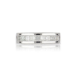 18K White Gold Band with Diamonds