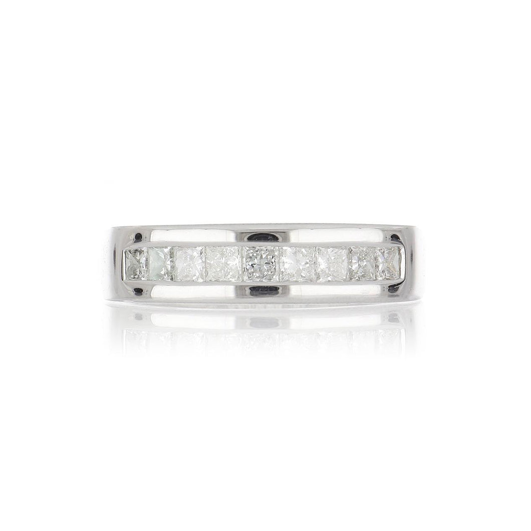 18K White Gold Band with Diamonds