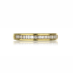 18K Gold Channel-Set Vertical Baguette Diamond Band