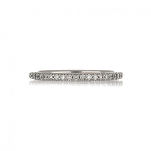 Estate 14K White Gold Narrow Diamond Eternity Band