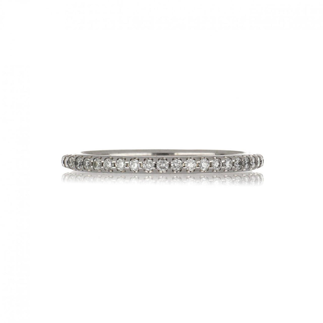 Estate 14K White Gold Narrow Diamond Eternity Band