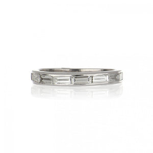 Estate Platinum Channel-Set Baguette Diamond Half Eternity Band