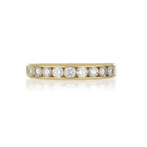 18K Gold Channel-Set Diamond Half Eternity Band