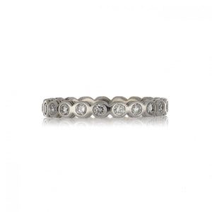 Estate 18K White Gold Gypsy-Set Diamond Eternity Band