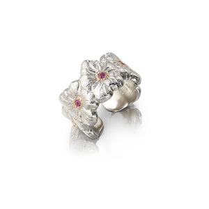 Buccellati Sterling Silver Gardenia 'Blossom' Pink Sapphire Band