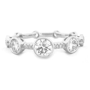 18K White Gold Bezel-Set Diamond Band