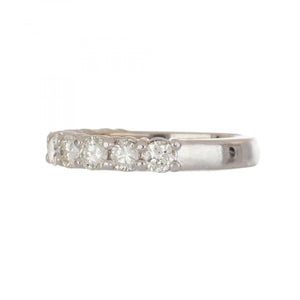 Estate 14K White Gold Round Diamond Half Band