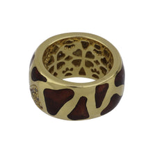 Load image into Gallery viewer, Estate Roberto Coin 18K Gold Giraffe Print Enamel and Diamond Band
