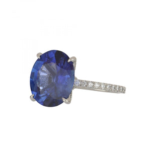 7.92 Carat Ceylon Sapphire Platinum Ring