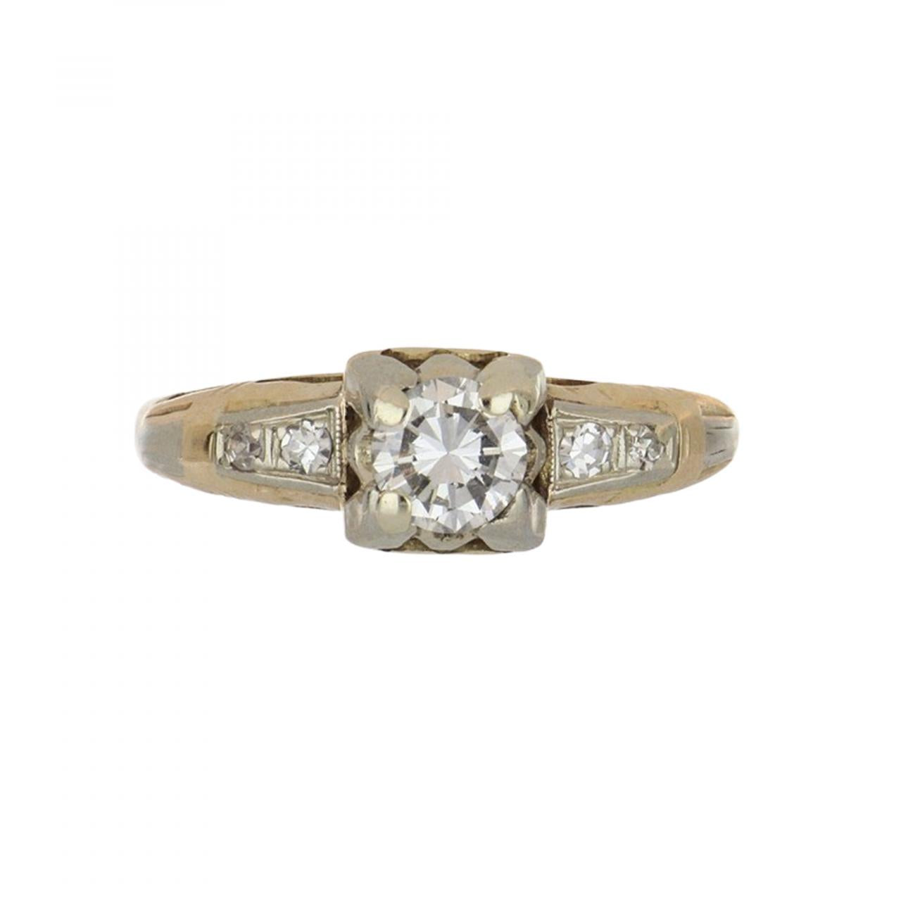 Platinum French Art Deco Diamond Ring c.1930s - Chilton's Antiques