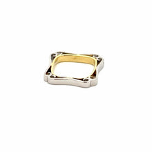 Load image into Gallery viewer, Platinum and 18K Gold Squared Diamond Band
