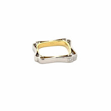 Load image into Gallery viewer, Platinum and 18K Gold Squared Diamond Band
